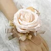 10PCS Neutral Beige Khaki Wedding Catering Bridal Groom Guests Corsage Boutonniere Wrist Artificial Flower Bouquets