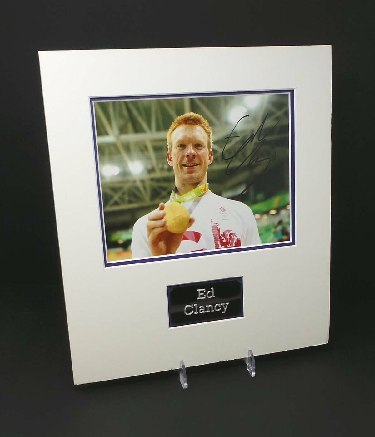 Ed CLANCY Signed & Mounted 10x8 Photo Poster painting AFTAL COA Team Pursuit Cyclist Team GB