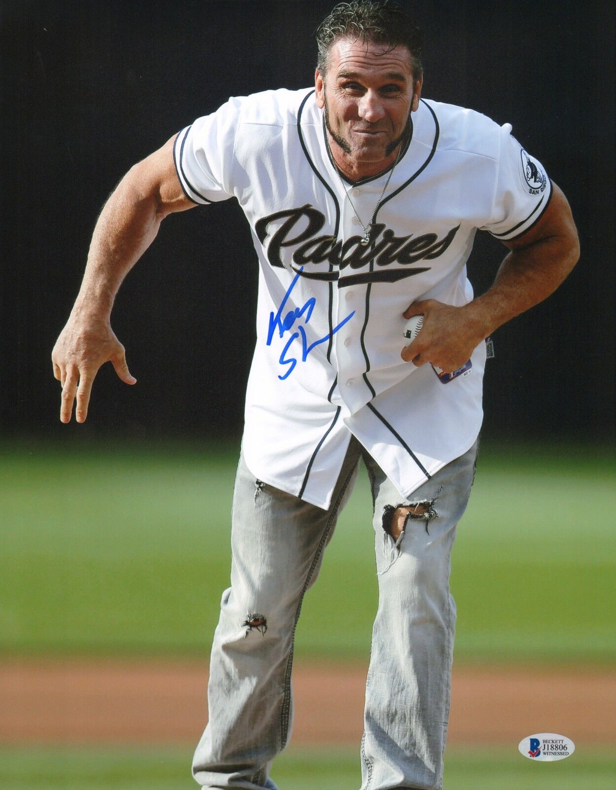 Ken Shamrock Signed 11x14 Photo Poster painting BAS Beckett COA UFC Padres Baseball Picture Auto