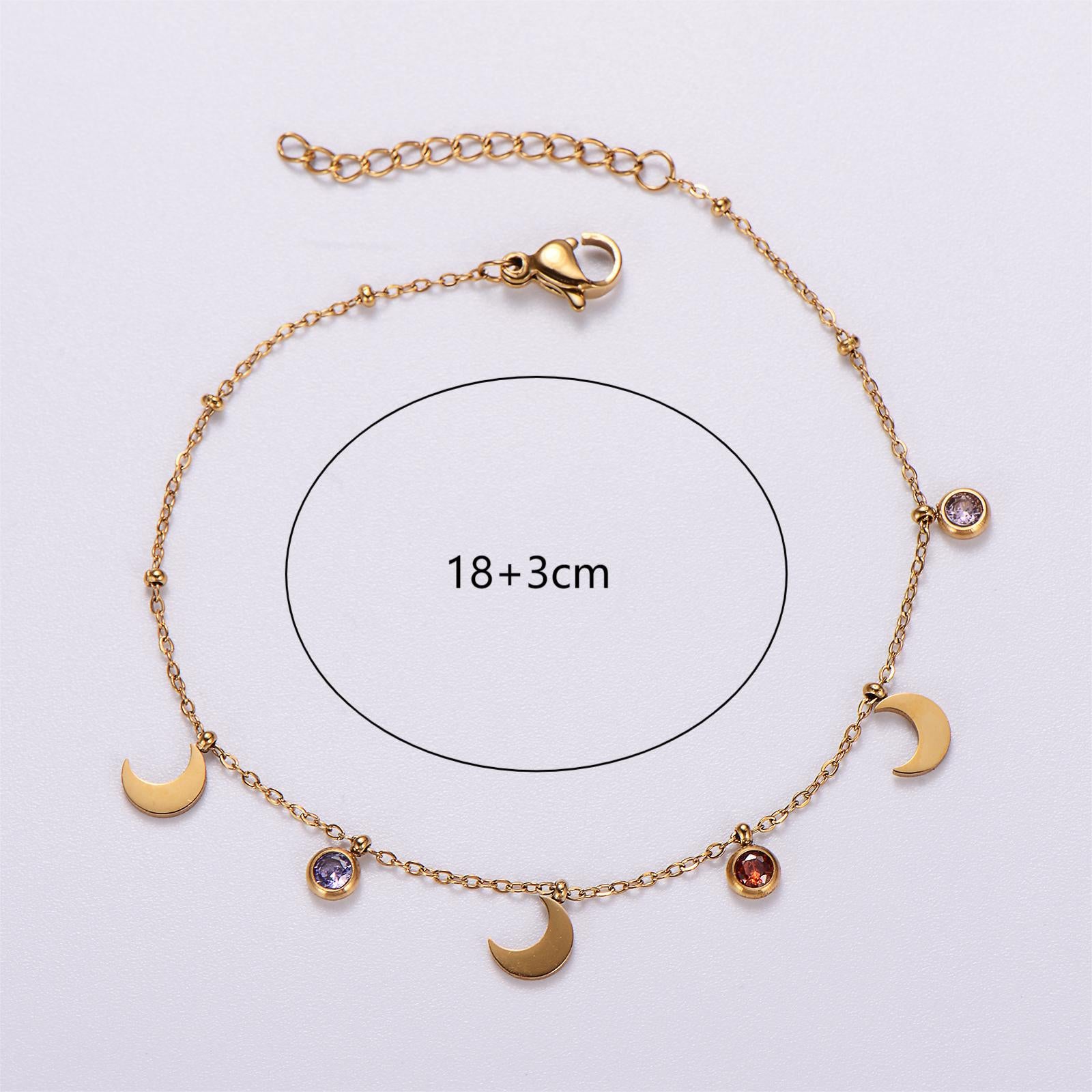 6 Pcs Women Minimalist Stripe Circle Round Animal Text Letter Chinese Zodiac Number Stainless Steel Electroplating Bracelets