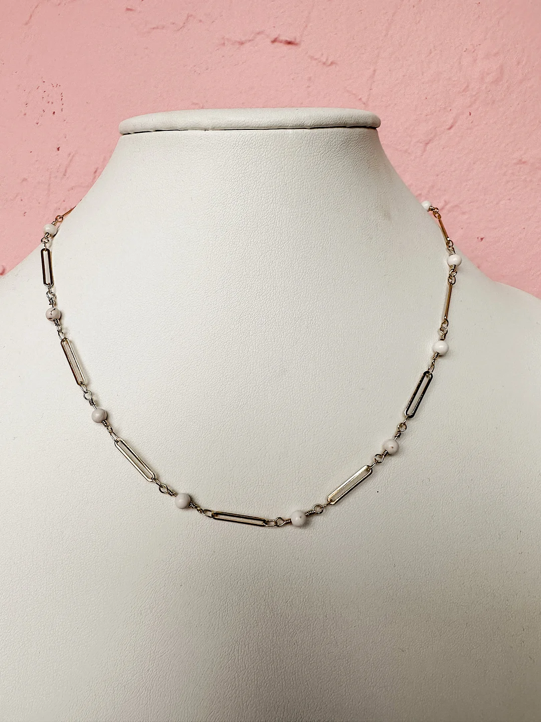 Emily Dainty White Stone Necklace