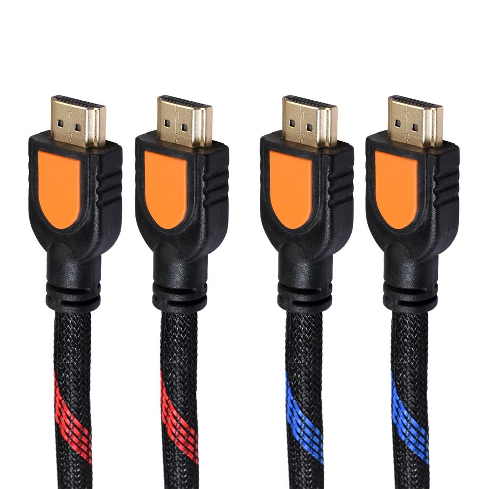 

0.5m High Speed 1080P 1.4V HDMI-compatible Male to Male Cable Nylon Braided Wire Cord, Black+red, 501 Original