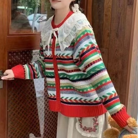 Chicfifth Sweater Women Winter Long Sleeve High Quality Autumn Vintage Top Knitted Cardigan