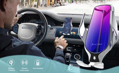 Automatic Clamping Wireless Car Phone Holder
