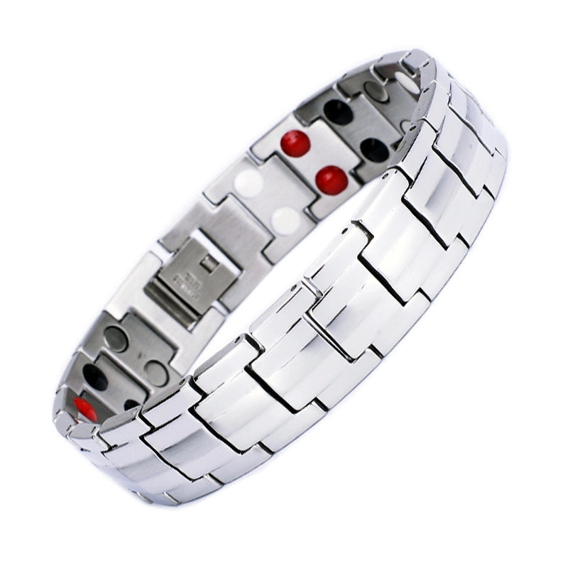 Special Fashion Simple Titanium Steel Bracelet Turtle Back Stainless Steel Bracelet Titanium Magnetic Negative Ion Energy Men’s Bracelet