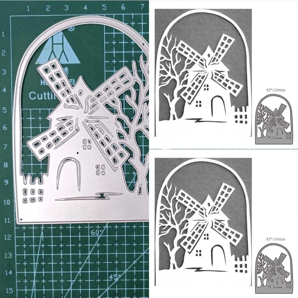 Nigikala Windmill Neon Bamboo Banner Castle Tree Angel Wing Pumpkin Metal Cutting Dies Stencil DIY Scrapbooking Album Paper Card