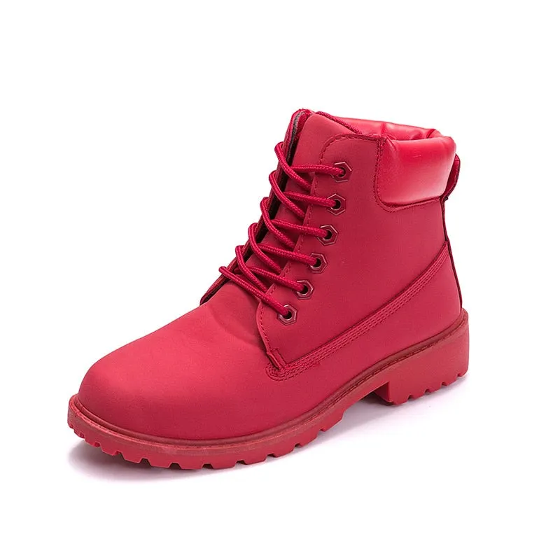 autumn boots woman Martin boots women's boots large size short boots big toe shoes rhubarb boots women's shoes  patent leather