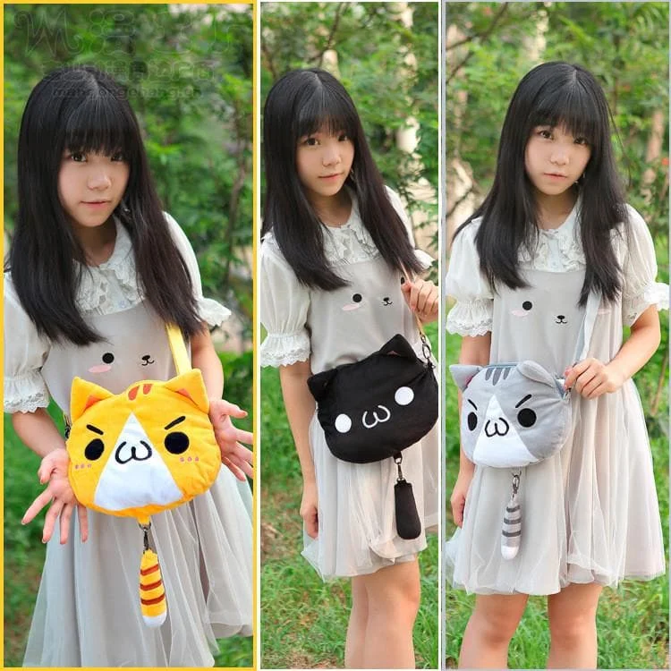 3 colors Kawaii [Neko Atusme] Cat Plush Bag SP153523