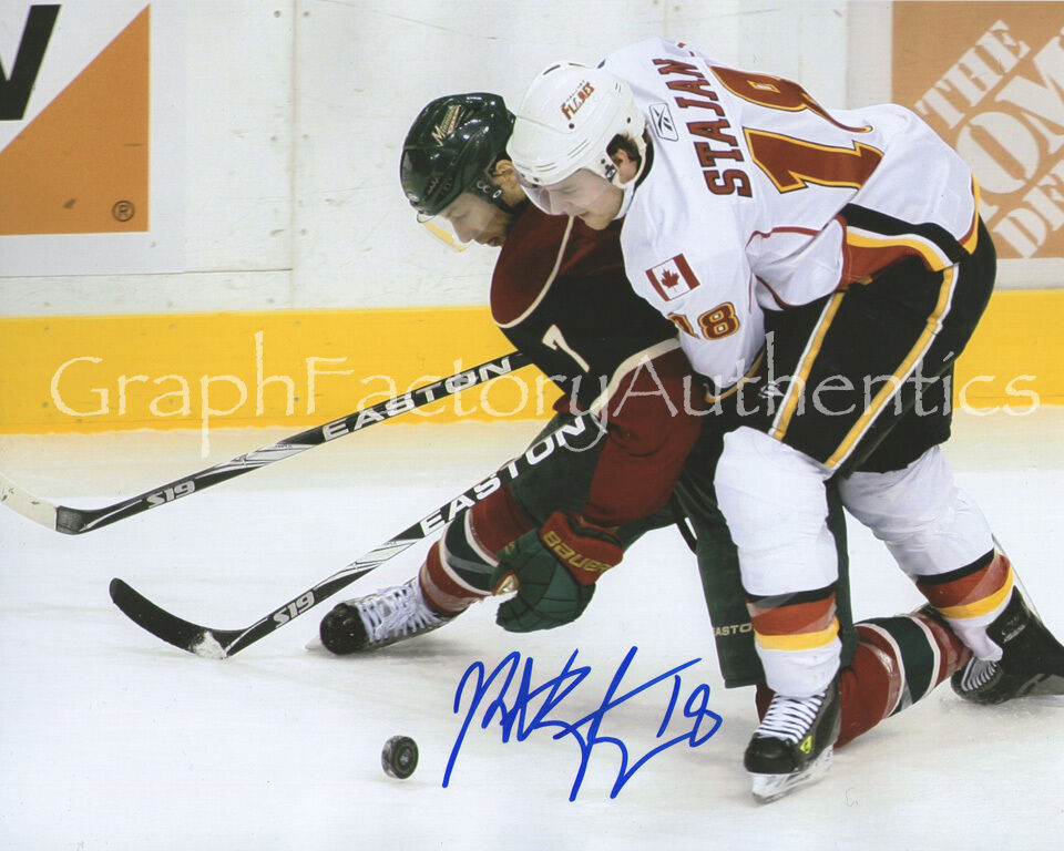 MATT STAJAN CALGARY FLAMES signed autographed 8x10 Photo Poster painting !