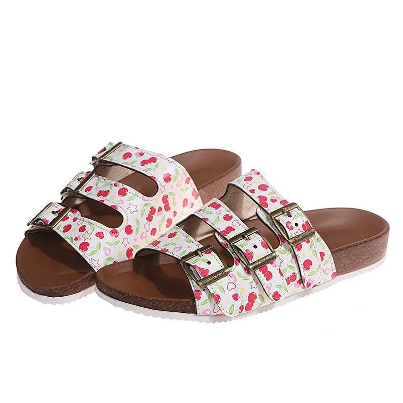 Outdoor Sandals Women's Comfortable Casual New Metal Buckle Rivet Black Orange Pink Open Toe Slippers Large 43