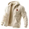 Men's Outdoor Style Hooded Sweatshirt Thick Cardigan Jacket by Inlyline