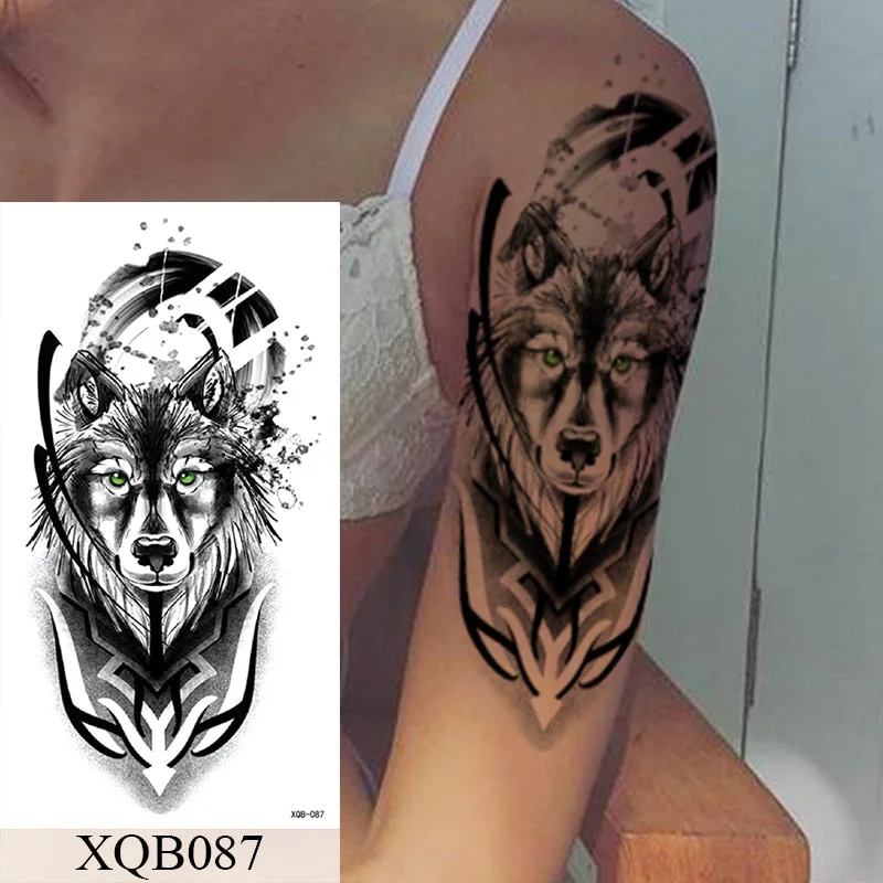 Waterproof Temporary Tattoo Sticker Lotus Flowers Lace Rose Sword Flash Tattoos Ancient Totem Body Art Arm Fake Tatoo Women Men