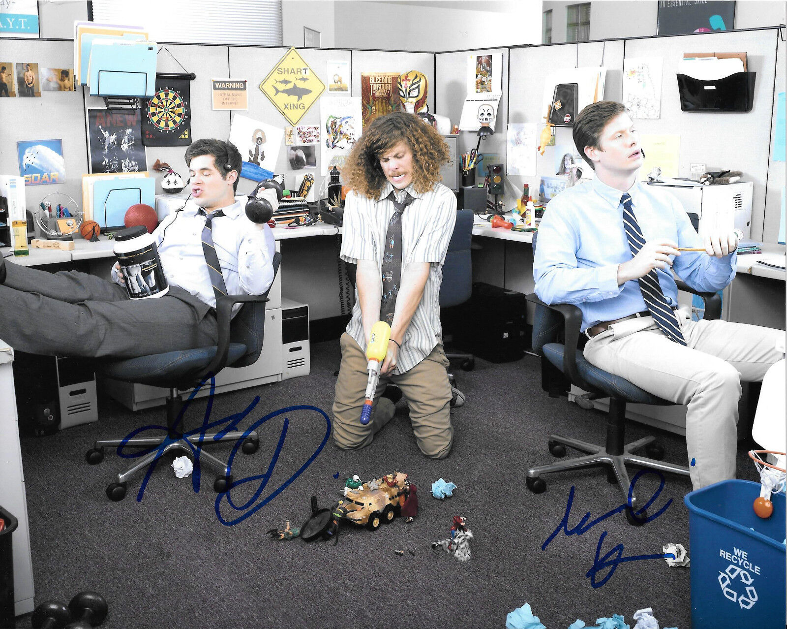 GFA Workaholics * ANDERS HOLM & ADAM DeVINE * Signed 8x10 Photo Poster painting AD5 COA