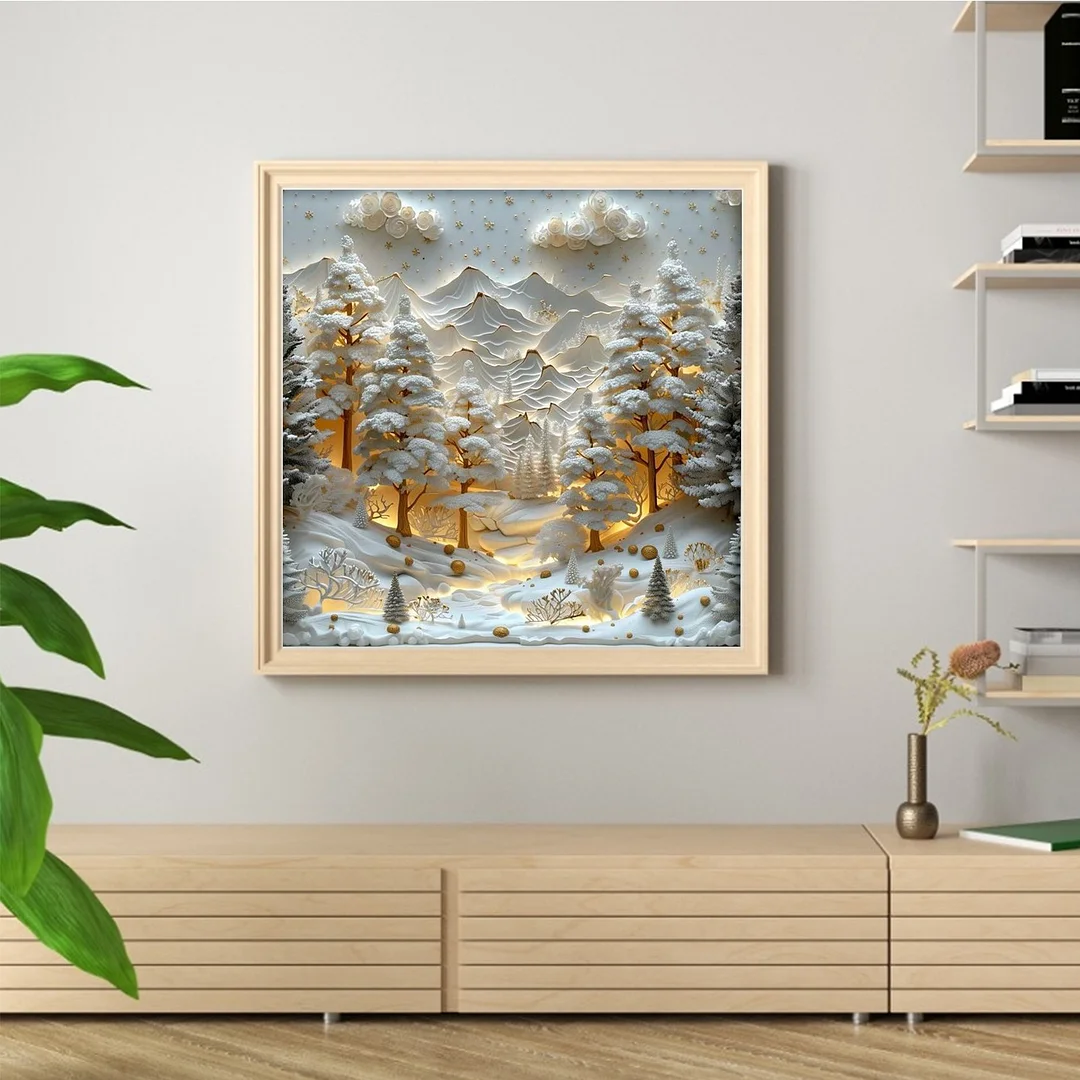 Christmas Full 14CT DIY Counted Cross Stitch Kit 45x45cm for Adults Home Decor