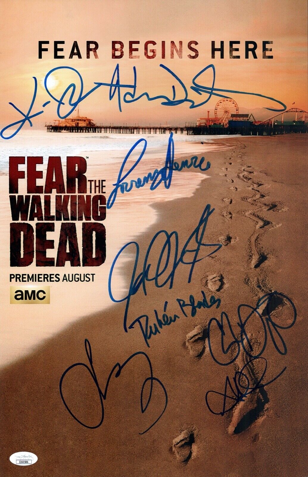 Cliff Curtis FEAR THE WALKING DEAD CAST X8 Signed 11X17 Photo Poster painting Autograph JSA COA