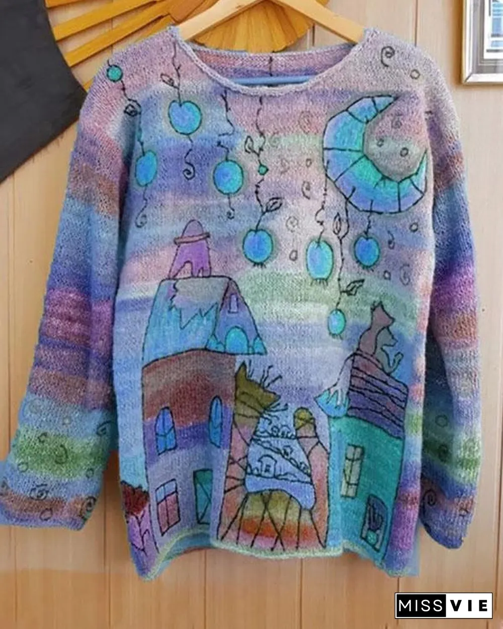 Plus Size Casual Crew Neck Long Sleeve Sweater