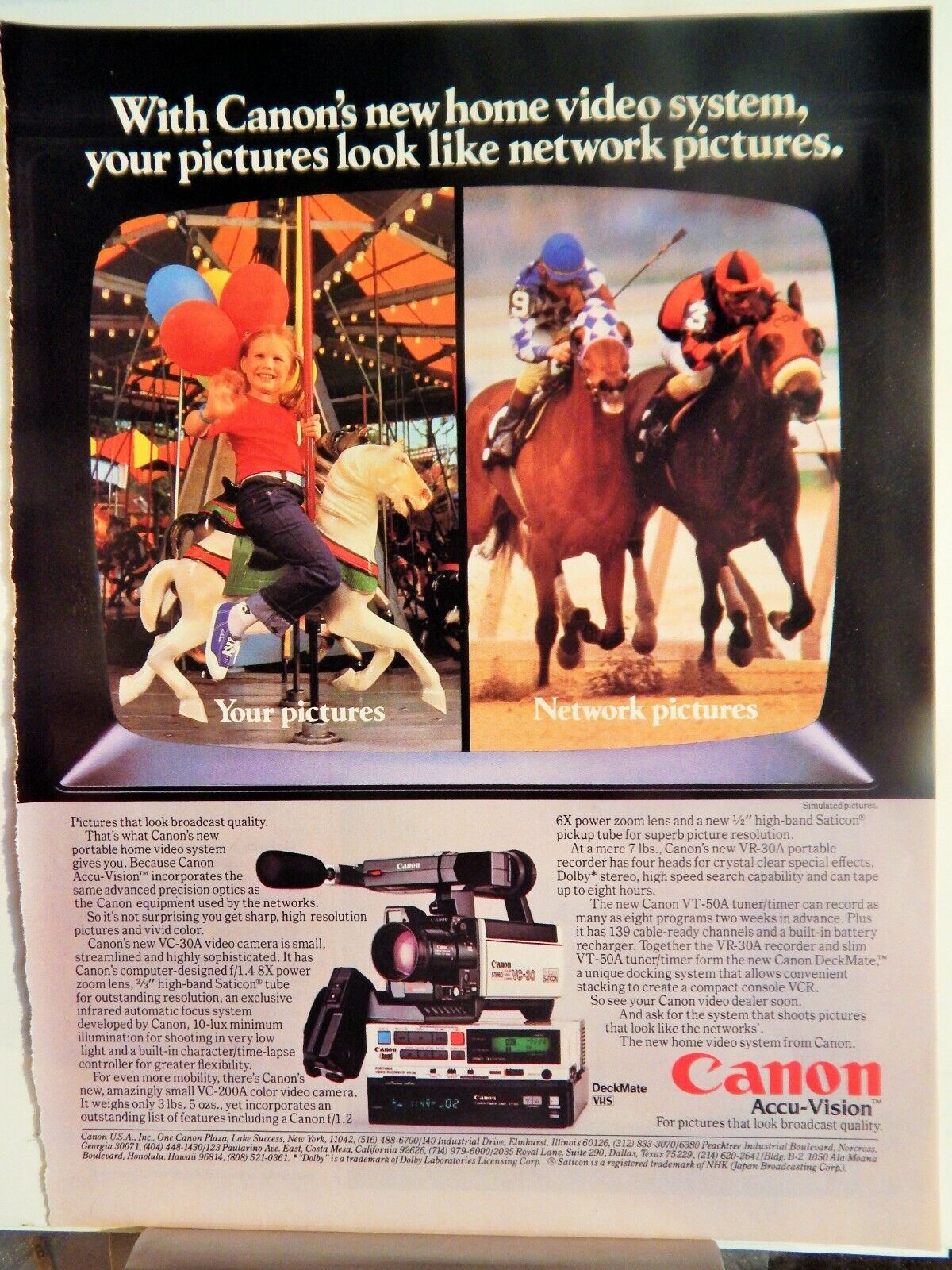 CANON VIDEO SYSTEMS / B&G ST-LOUIS CHARDONNAY 1985 VTG Photo Poster painting AD, RARE EPHEMERA