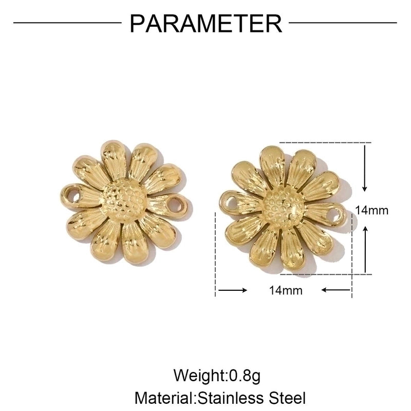 3 PCS/Package 14*14mm 4*11mm 9*22mm 201 Stainless Steel 18K Gold Plated Arrow Strawberry Gourd Polished Jewelry Accessories Pendant