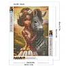 Zebra Mädchen - runder Bohrer Diamantmalerei - 30*40cm