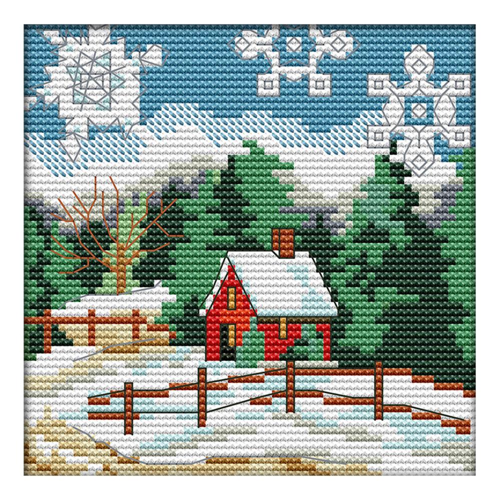 

Winter - 14CT Stamped Cross Stitch - 16*16cm, 501 Original