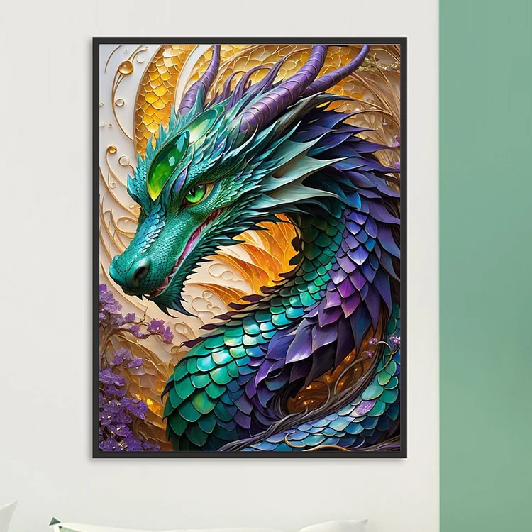 5D DIY Diamond Painting Dragon Sea Rhinestone Mythical Creature