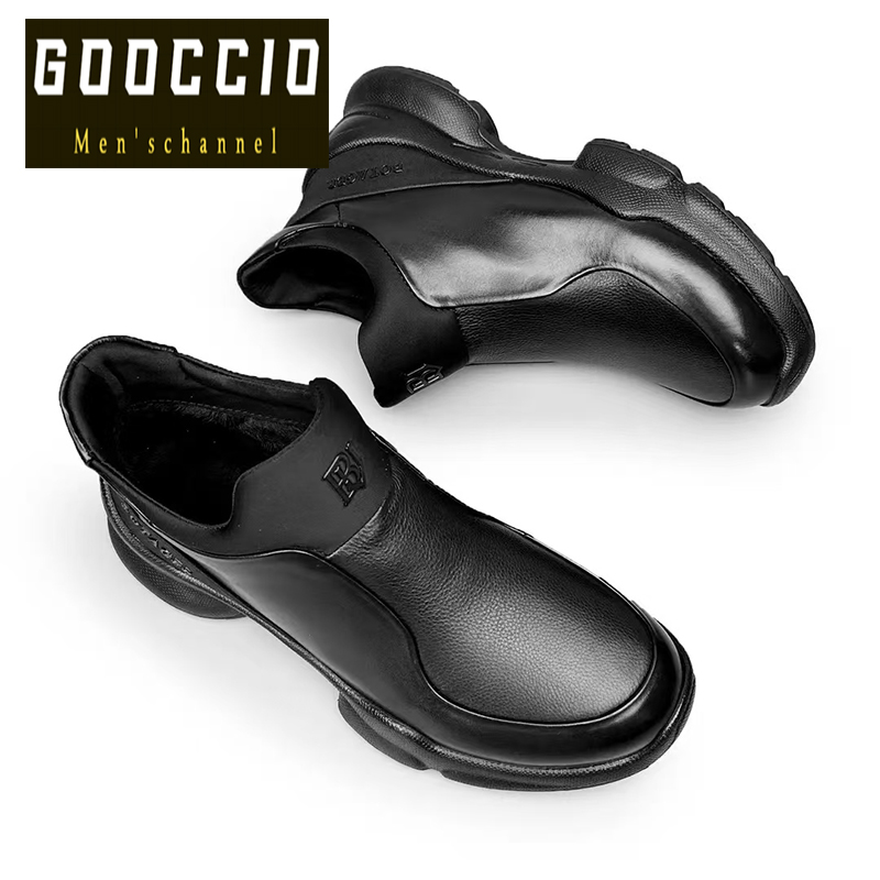 Calf-Skin High-Top Sneakers/Casual Boots For Men BV-Series  