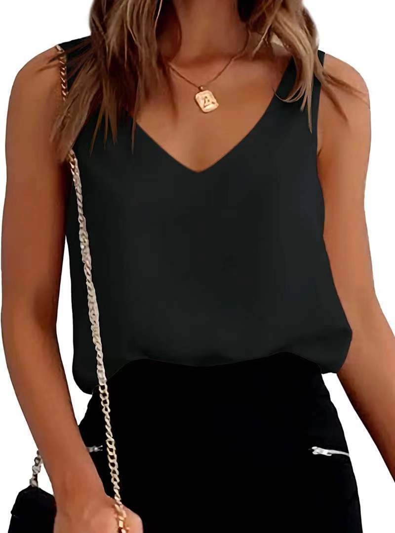 Mature Women Tank Top Summer Casual V Neck Camisole Blouses T Shirt Top