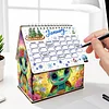 DIY Diamond Painting Special Shape Desktop Cabin Calendar Organizer Box Kit(Cute Turtle)