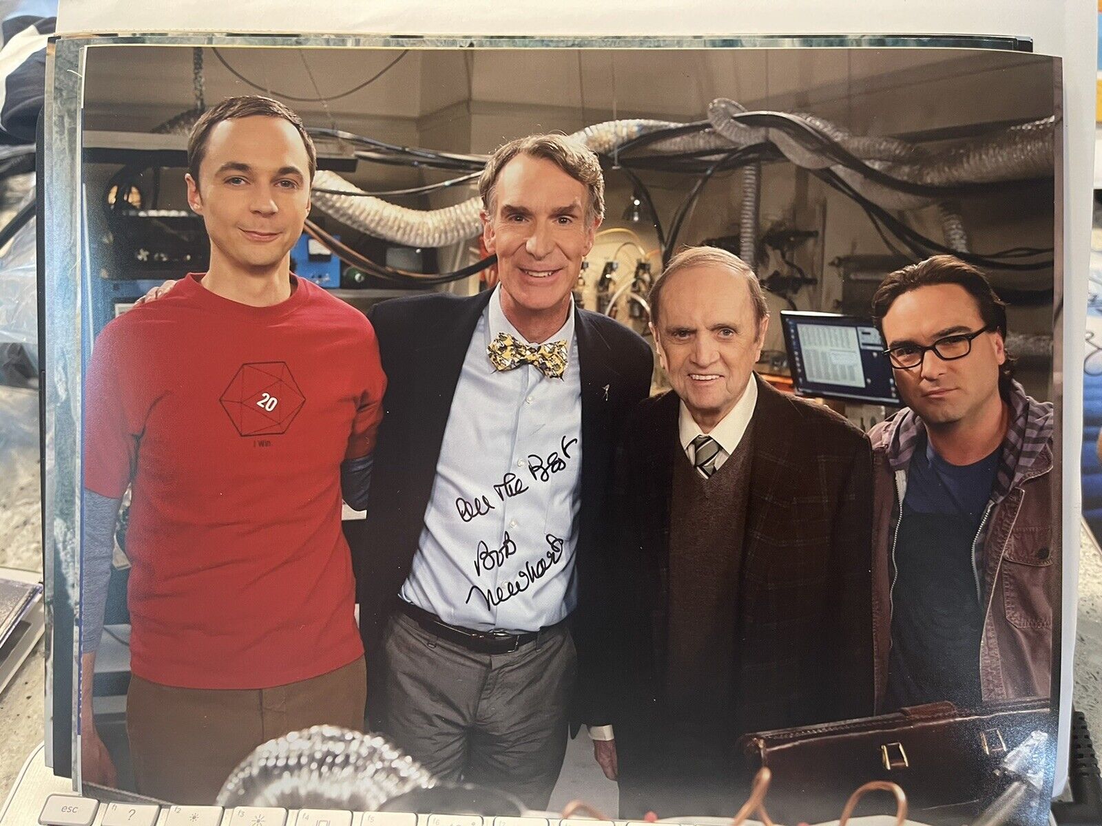 BOB NEWHART SIGNED 8X10 Photo Poster painting THE BIG BANG THEORY PROFESSOR BECKETT BAS COA D4