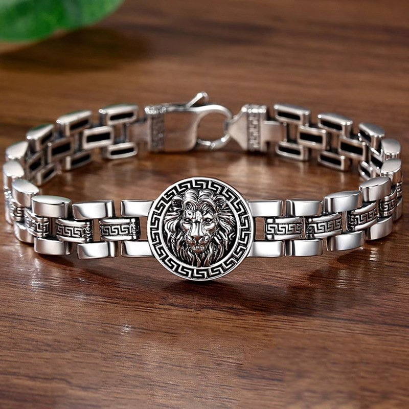 Viking Spirit: Stainless Steel Lion - King Bracelet