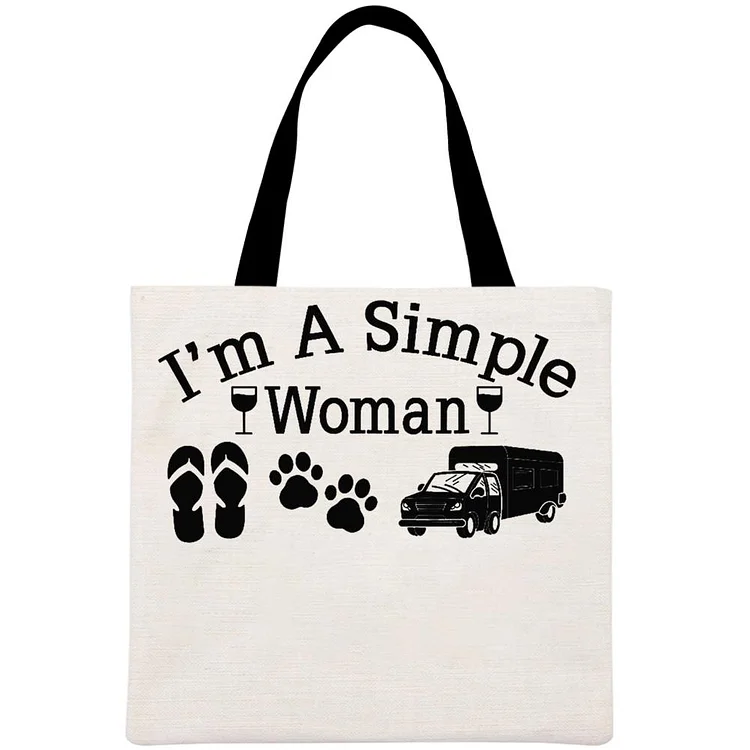 I'm a simple woman Printed Linen Bag-Annaletters