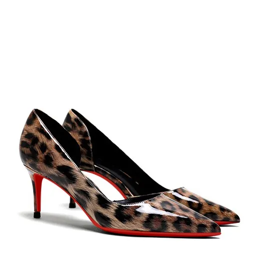 60mm Women's Side Cut-out Closed Pointed Toe Party Daily Red Bottom Pumps-vocosishoes