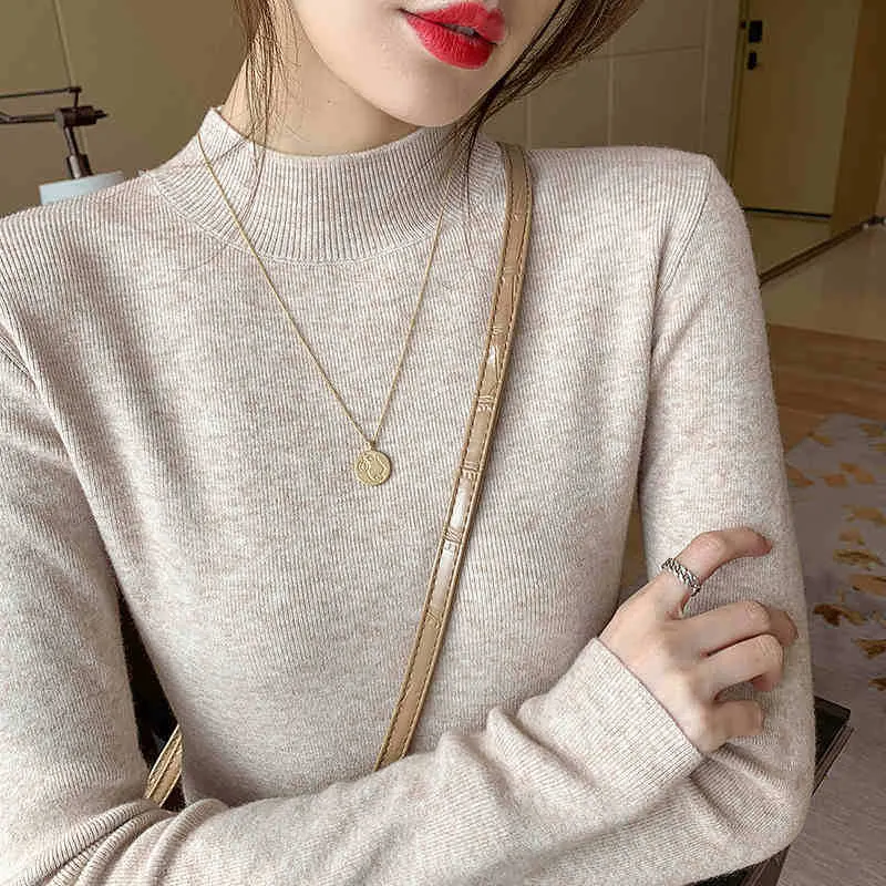 Brownm Brownm Women's Half-High Collar Bottom Shirt With Autumn And Winter Gas Sweater 2024 New High-End Feel Top