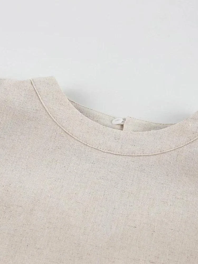 Brownm Lace Up Crop Top & Pants Two Piece Set