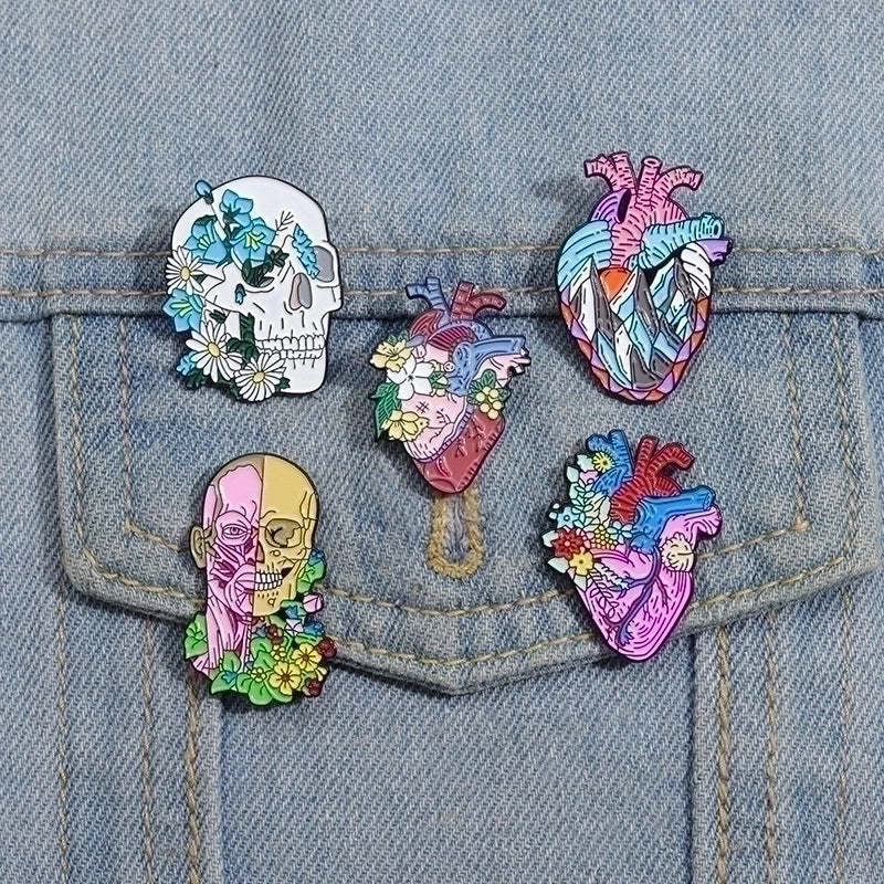 Cartoon Style Organ Alloy Stamping Stoving Varnish Plating Unisex Brooches