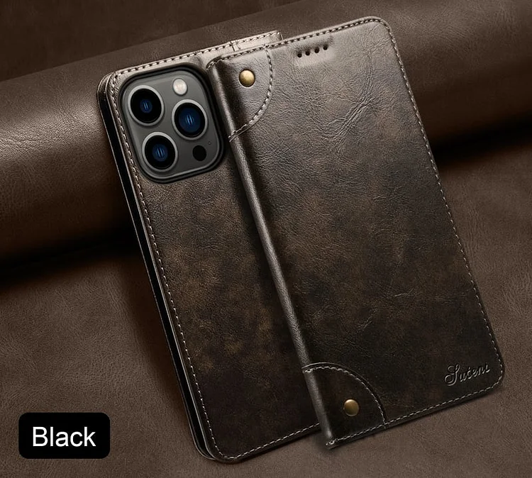 Luksusowe i wysokiej klasy skórzane etui z klapką na iPhone