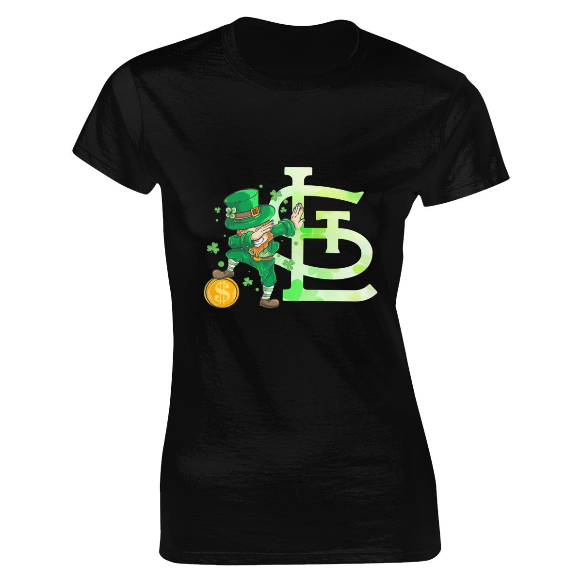 St. Louis Cardinals St Patrick's Day Dabbing Leprechaun Women's Soft Cotton T-Shirt