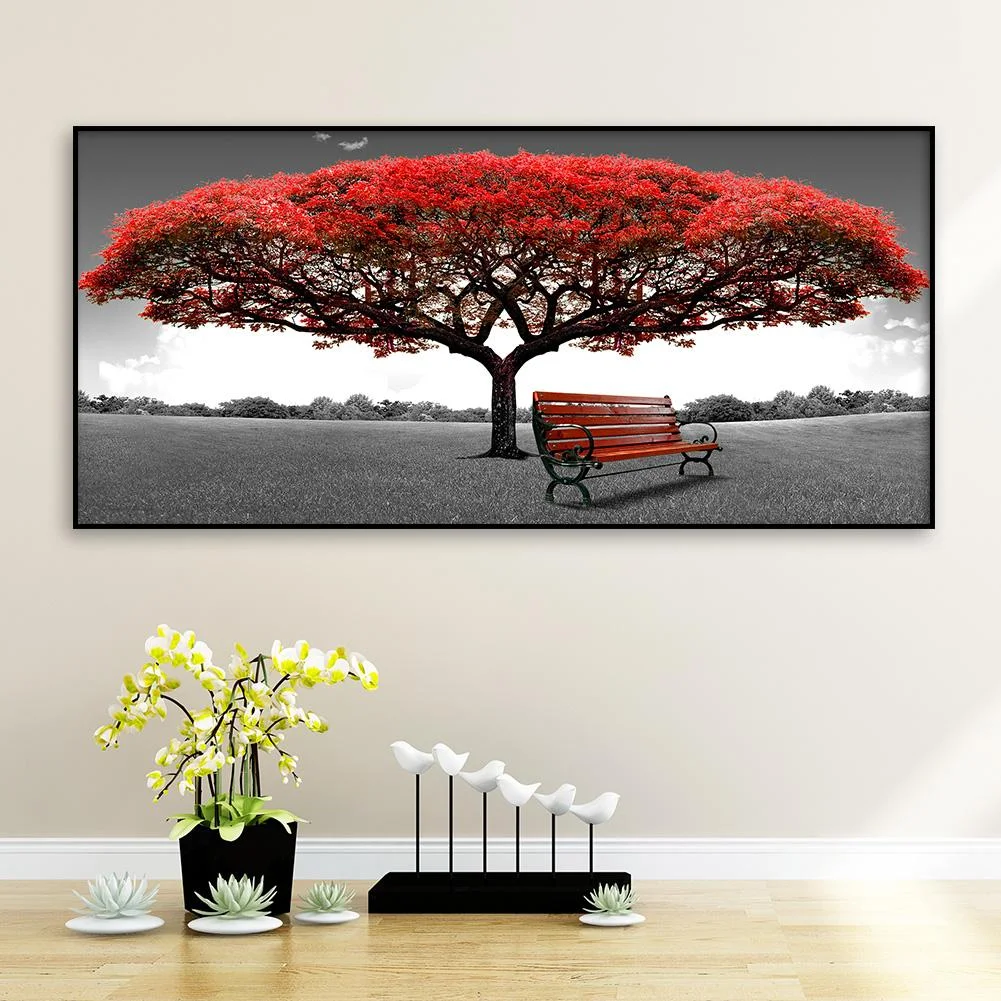 Diamond Painting - Full Round Drill - Red Tree(80*40cm)
