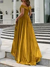 Solid Color Off-The-Shoulder A-Line Backless Simple Party Maxi Dress