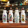 (US Local)4pcs DIY Diamond Painting Wine Bag Kit Rhinestones Liquor Bottle Cover (Flower)