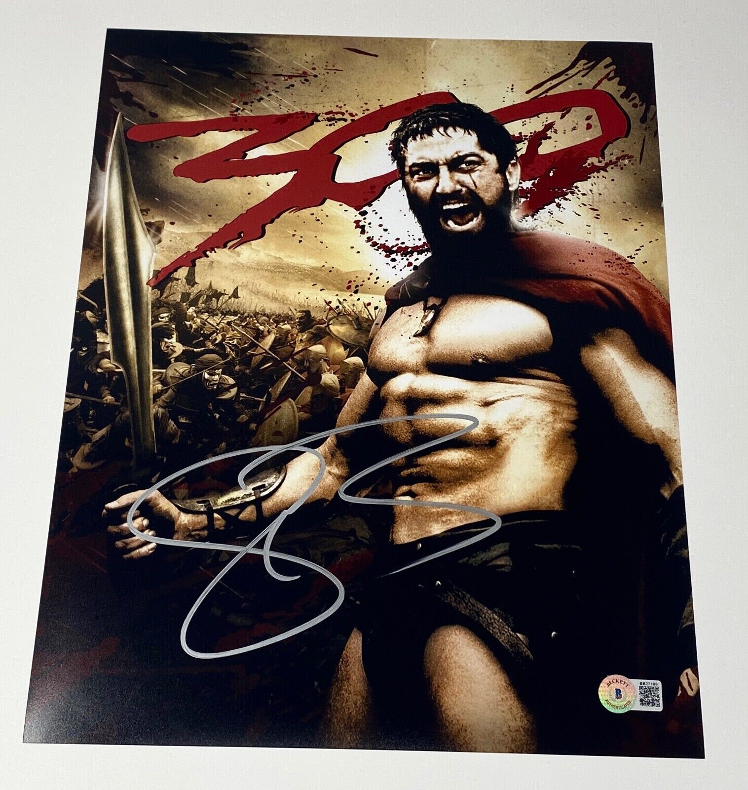 Gerard Butler Signed Autographed 11x14 Photo Poster painting 300 Leonidas Beckett BAS COA