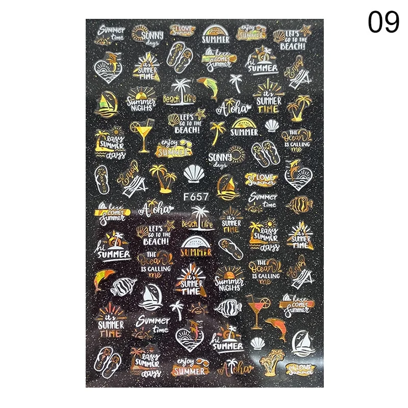 1PC Succulent Plants Flower 3D Nail Sticker Spring Floral Leaves Adhesive Transfer Decals Slider DIY Nail Art Decoration-Nail Inspo