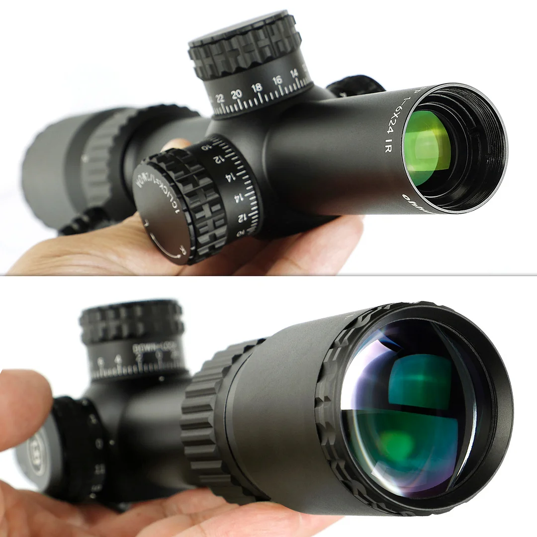 ohhunt® LR 1-6x24 FFP LPVO Scope,30mm Tube,11 Levels Red Illuminated,Horse's Hoof Reticle