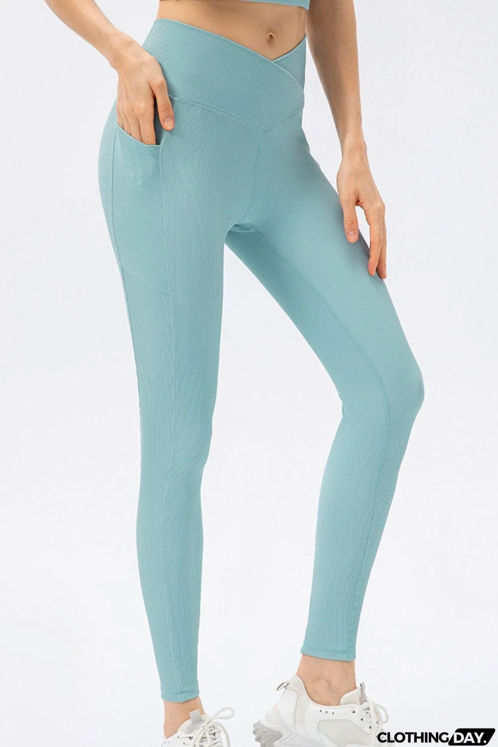 V Shape Waistband Slim Fit Long Sports Pants