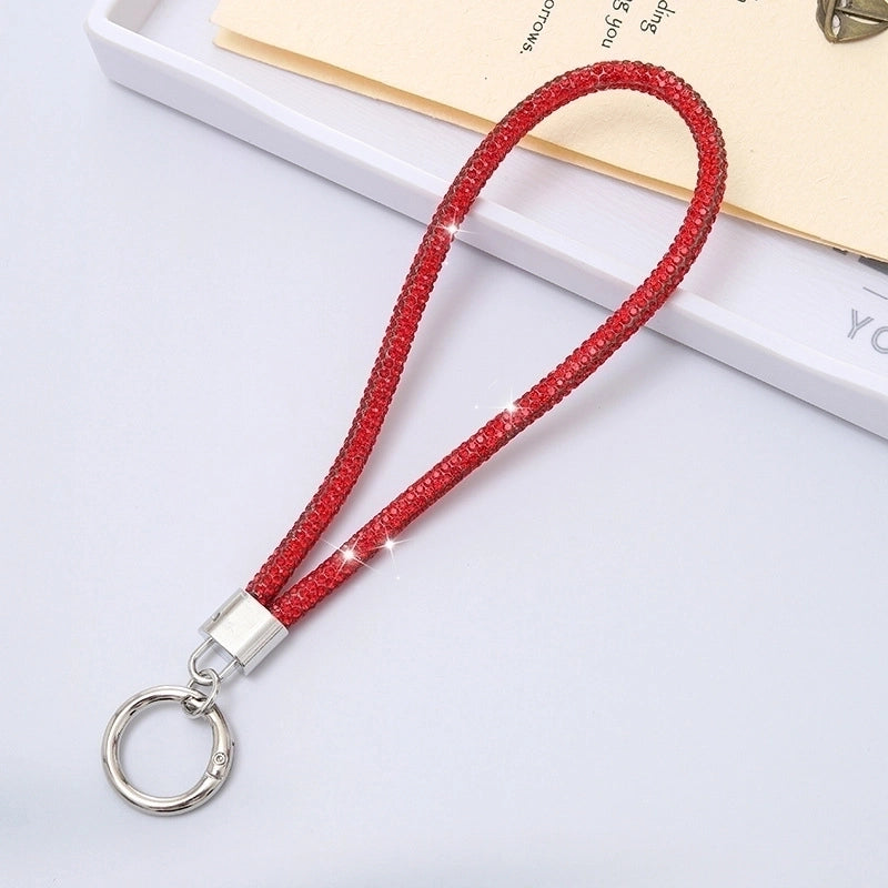 Casual Elegant Minimalist Solid Color Rhinestone Rope Bag Pendant Keychain