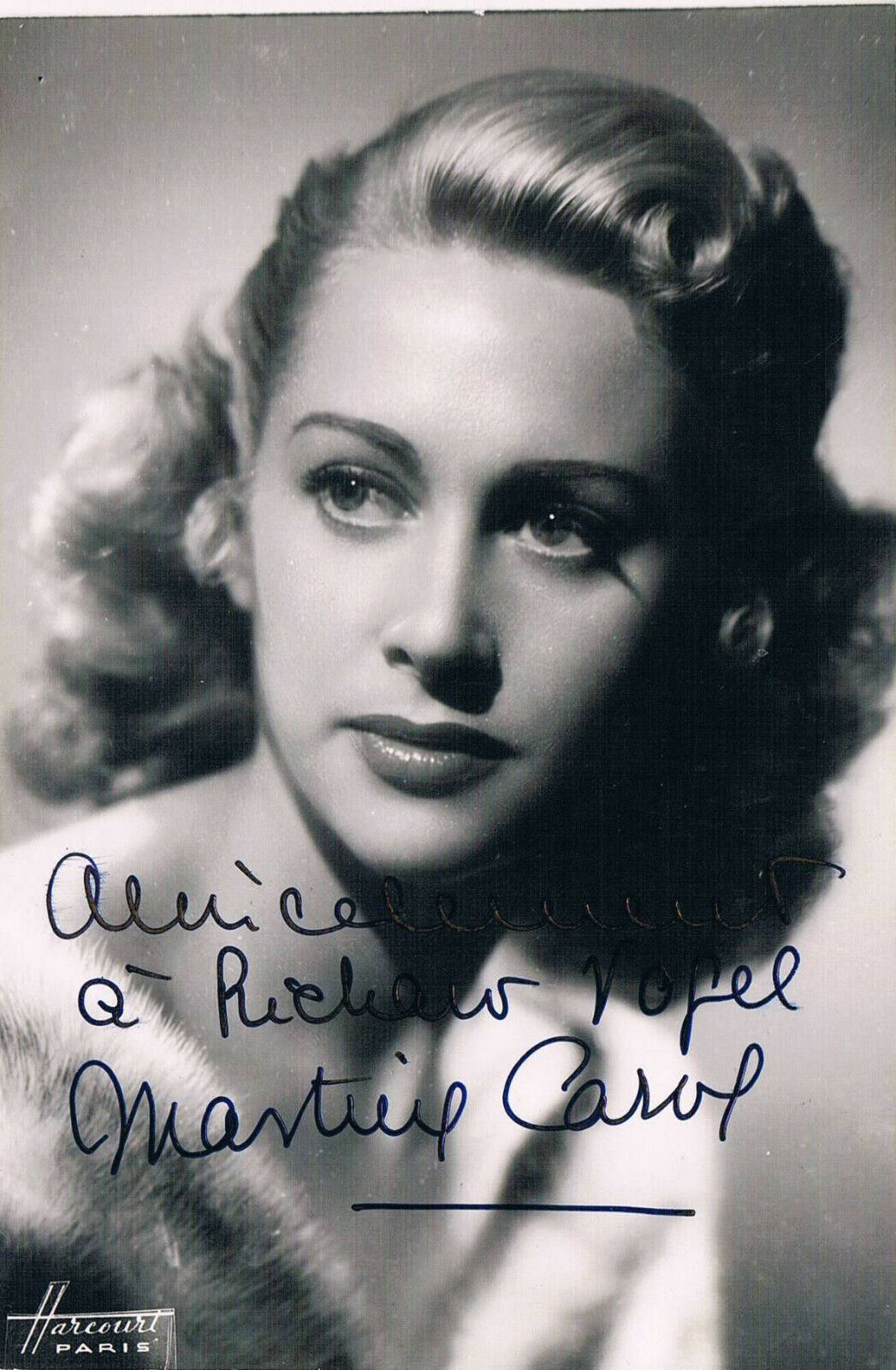 Martine Carol 1920-67 genuine autograph signed Photo Poster painting 4x6