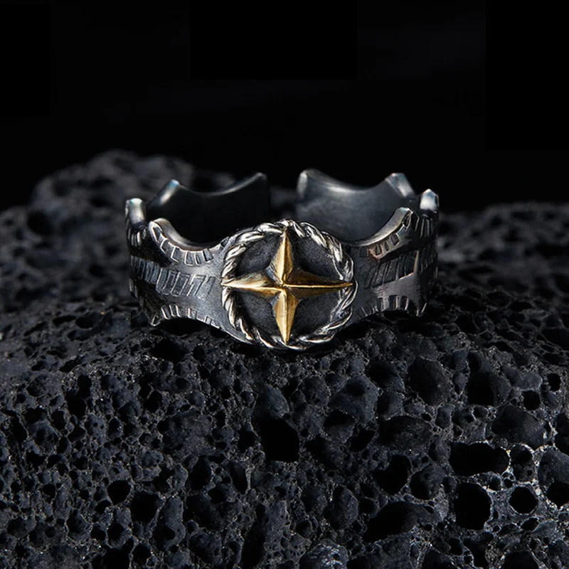 Vintage Personalized Handmade Men'S Open Adjustable Ring