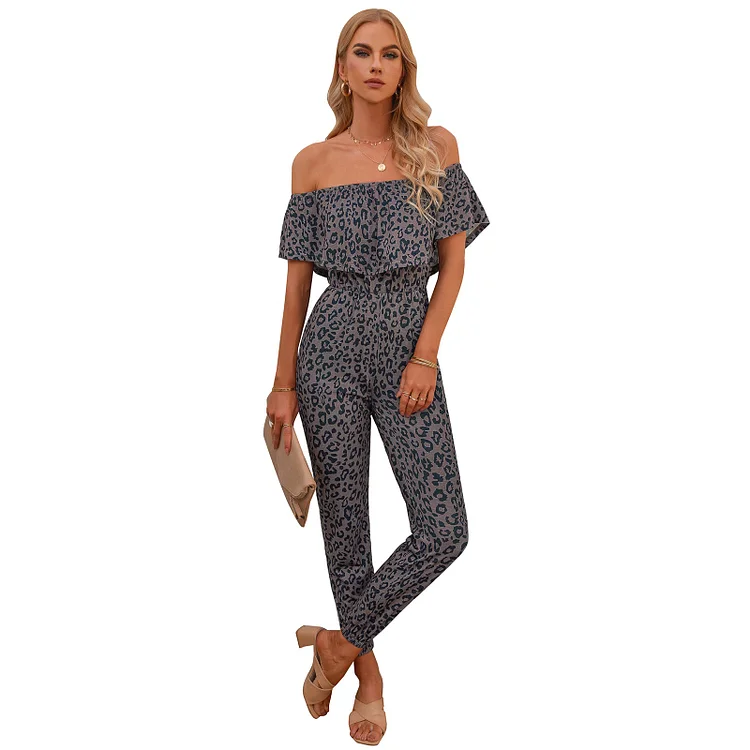 Women's Printed Backless Jumpsuit