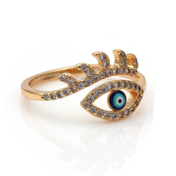 Crystal Blue Evil Eye Ring