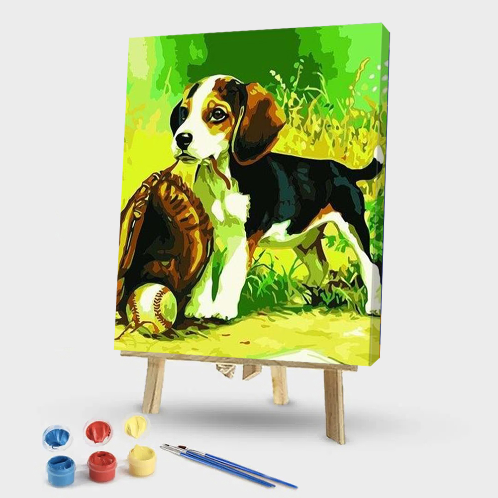

40*50CM - Paint By Numbers - Dog and Baseball, 501 Original